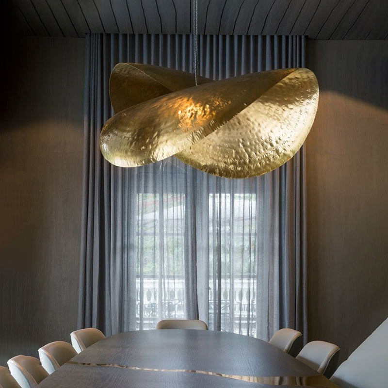 Luxury Bamboo Lotus Leaf Chandelier – Petal Hat Pendant Light (45.5×25×17.5 cm) – Duvencioglu
