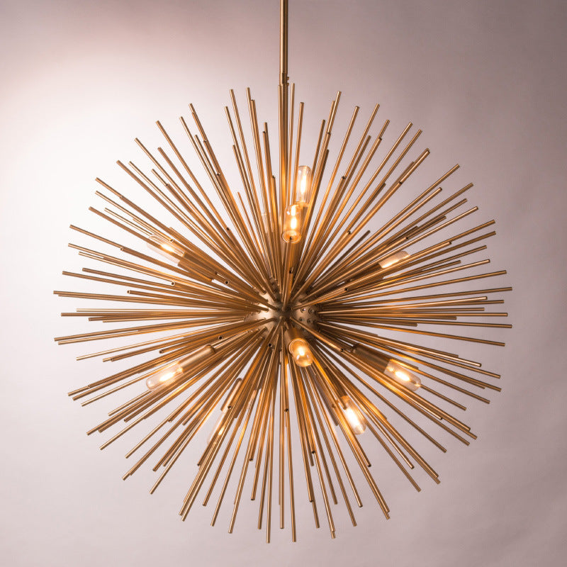 Modern Geometric Sea Urchin Chandelier – Iron Dandelion & Hedgehog Ball Pendan – Duvencioglu
