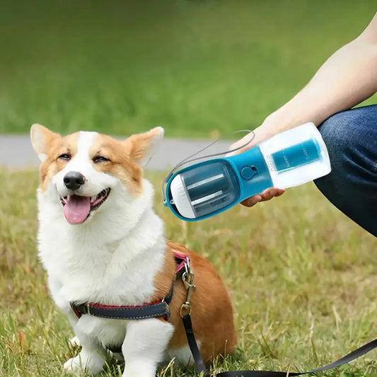 3-in-1 Portable Dog Water Bottle - Food, Water & Poop Bag Dispenser – Duvencioglu