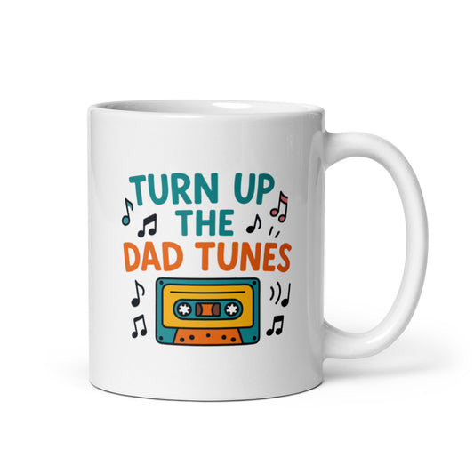 Music Dad Mug – Turn Up The Dad Tunes Design – Father&#39;s Day Gift for Music Lovers – Fun Coffee Cup – Cool and Playful Dad Gift – Duvencioglu