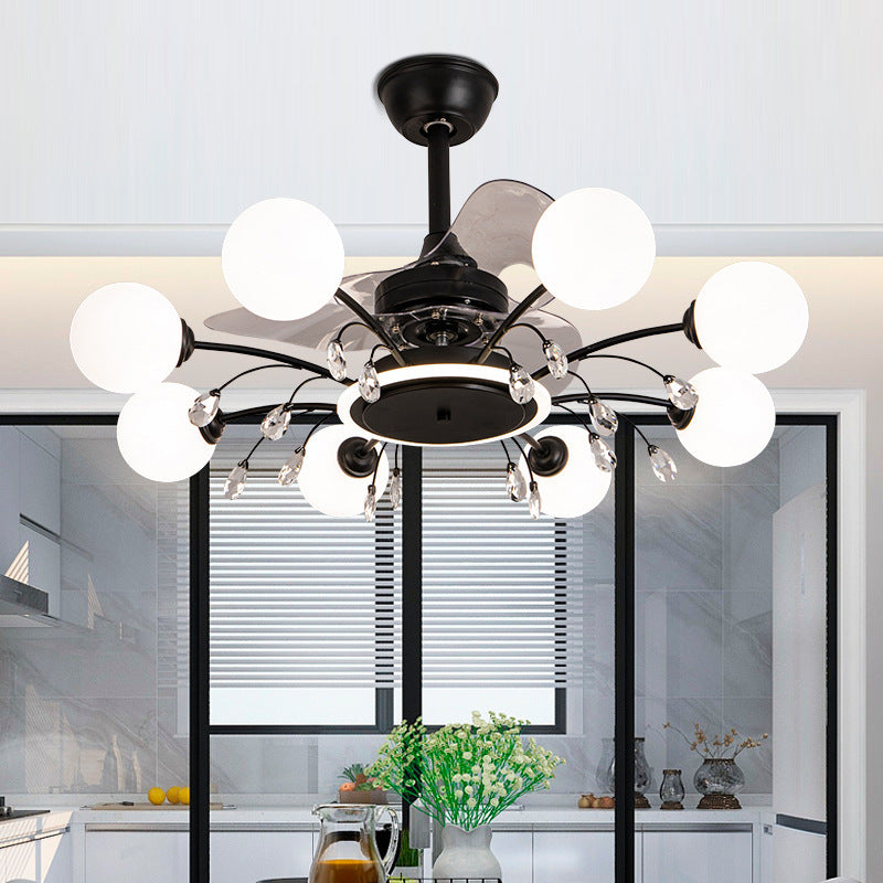 Creative Ceiling Fan Chandelier – 8/10-Head Tri-Color LED Pendant – Duvencioglu