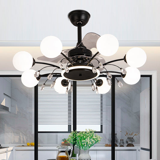 Creative Ceiling Fan Chandelier – 8/10-Head Tri-Color LED Pendant – Duvencioglu
