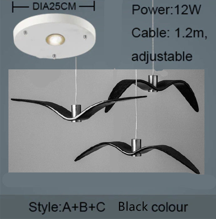 Resin Seagull LED Chandelier – Coastal Wing Pendant – Duvencioglu