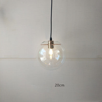 Nordic Postmodern Transparent Glass Chandelier – Ø15/20/25 cm Pendant (E26/E27) – Duvencioglu
