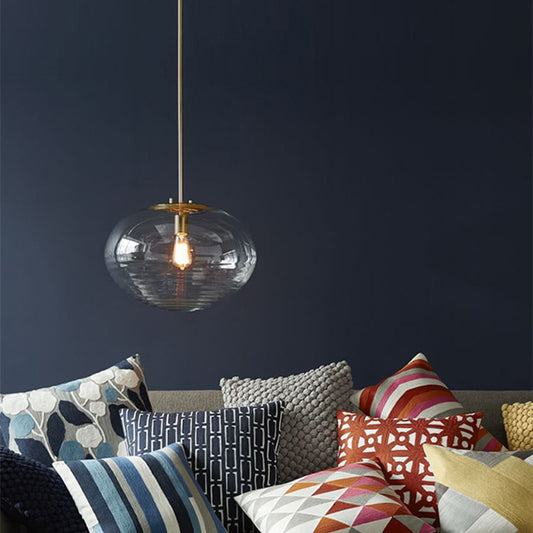Nordic Glass Fish-Line Chandelier – 33×91 cm Minimalist LED Pendant – Duvencioglu