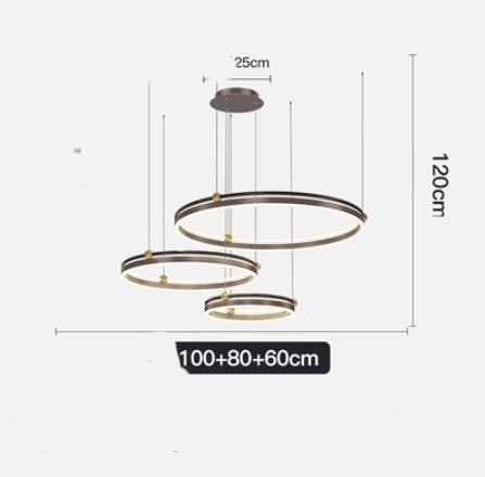 Brushed-Aluminum Fish-Line LED Chandelier – 5000 K Pendant – Duvencioglu