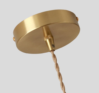 Nordic Brass Bay Window Glass LED Chandelier – Small Fish-Line Pendant Light – Duvencioglu