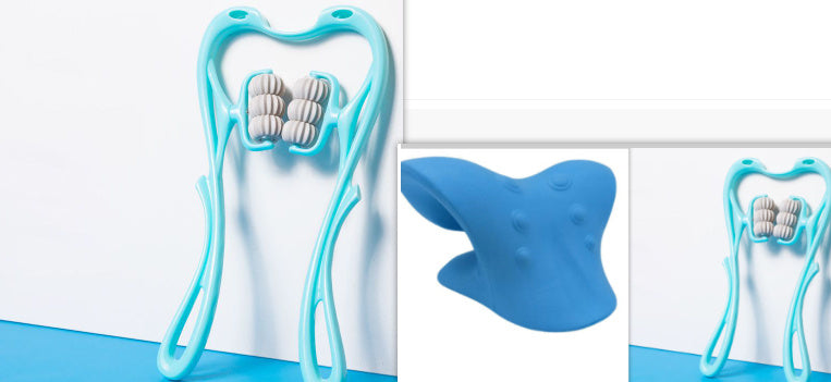 6-Roller Manual Neck Massager - Deep Tissue Relief Tool with Natural Jade Scraper – Duvencioglu