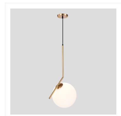 Nordic Single-Head Gold Glass Ball Chandelier – Modern Iron Pendant Light, 8″ & 10″ – Duvencioglu