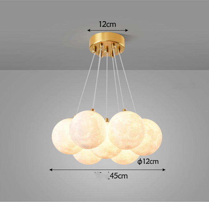 Nordic Moon Bubble LED Chandelier – 36–70 cm Tricolor Pendant (Model D6728) – Duvencioglu
