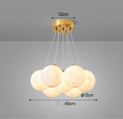 Nordic Moon Bubble LED Chandelier – 36–70 cm Tricolor Pendant (Model D6728) – Duvencioglu