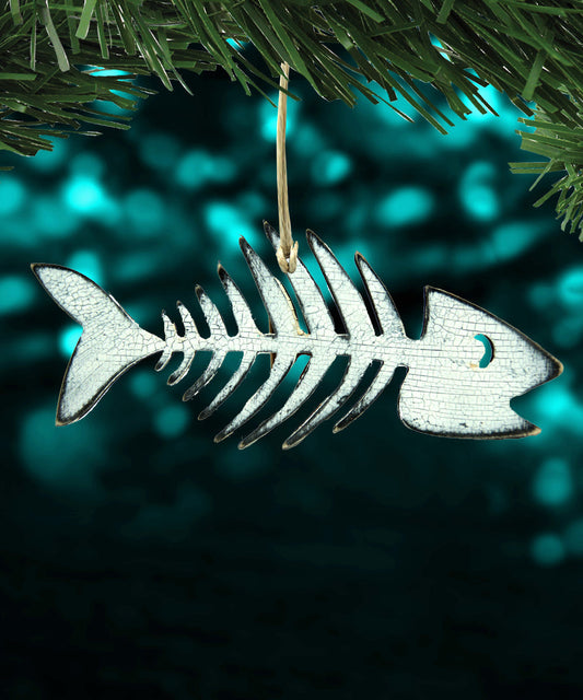 Halloween Fish Skeleton Wooden Ornament - Handcrafted Keepsake by G. Debrekht (Made in USA) – Duvencioglu