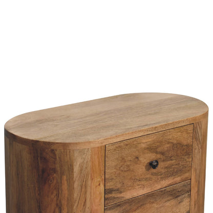 26" Oak Solid Wood Accent Cabinet - 3 Drawer Storage Chest – Duvencioglu