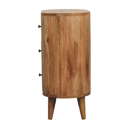 26" Oak Solid Wood Accent Cabinet - 3 Drawer Storage Chest – Duvencioglu