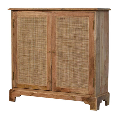 34" Brown Solid Wood Accent Cabinet - Textured 2-Door Storage Chest – Duvencioglu