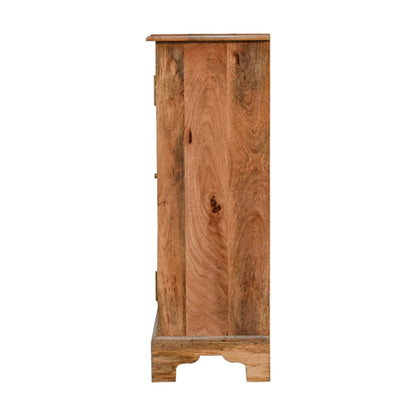 34" Brown Solid Wood Accent Cabinet - Textured 2-Door Storage Chest – Duvencioglu