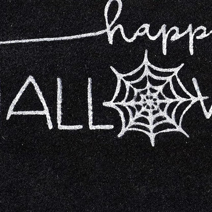 "Happy Halloween" Outdoor Coir Door Mat - Black & White, 17" x 29" – Duvencioglu