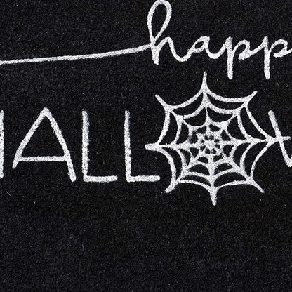"Happy Halloween" Outdoor Coir Door Mat - Black & White, 17" x 29" – Duvencioglu