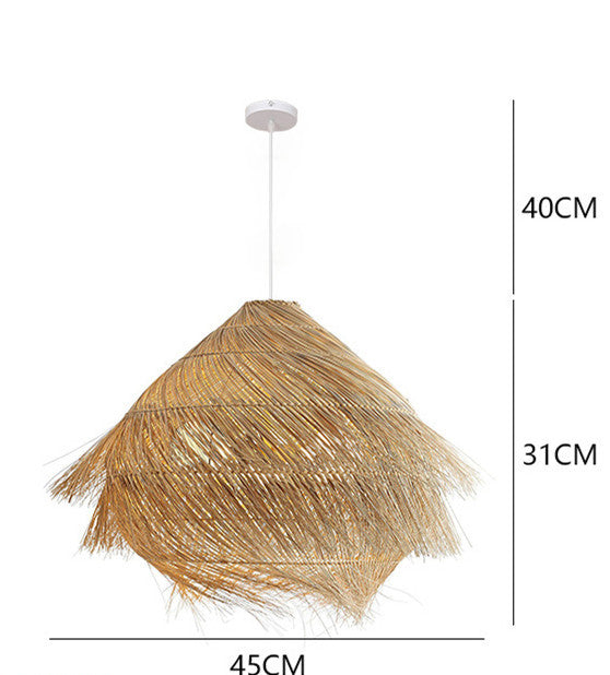 Southeast Asian Rattan Art Chandelier – LED Pendant for Restaurants & Tea Houses – Duvencioglu