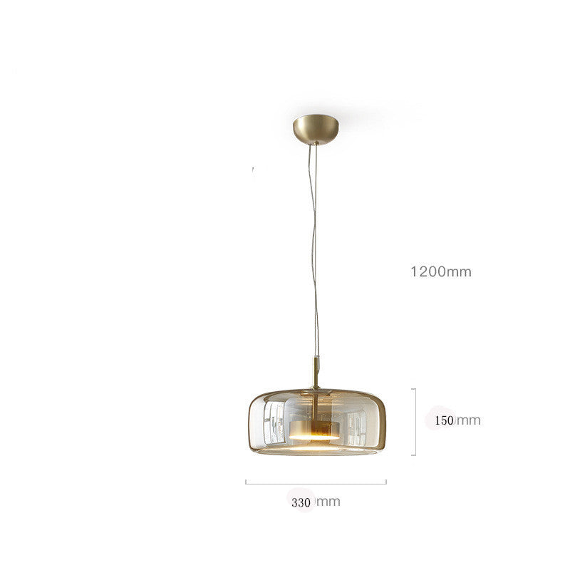 Minimalist Glass Disc Chandelier – Single- & Multi-Head Pendant – Duvencioglu