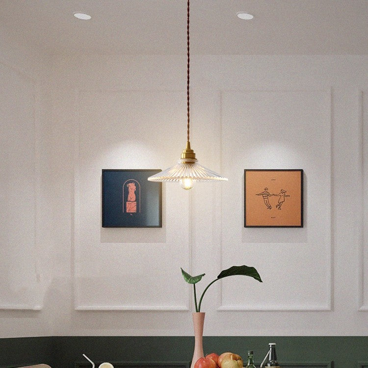 Japanese Vintage Brass & Glass Chandelier – 31/50/80 cm Nordic Pendant – Duvencioglu