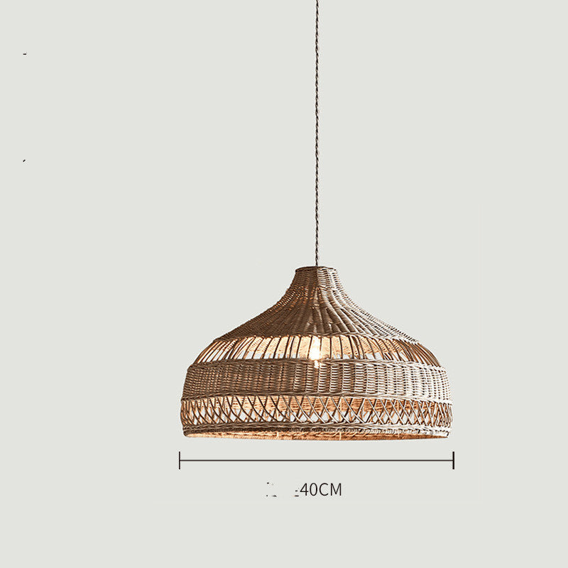Southeast Asian Rattan Art Chandelier – LED Pendant for Restaurants & Tea Houses – Duvencioglu