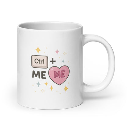 Ctrl + Me Time Mug – Y2K Keyboard Quote Gift for Calm & Confident Days – Duvencioglu