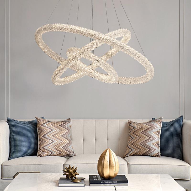 Crystal Ring LED Chandelier – Internet-Celebrity Light-Luxury Pendant – Duvencioglu
