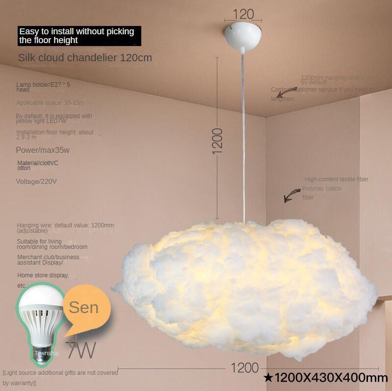 Modern Cotton-Cloud LED Chandelier – Creative Kids & Retail Pendant – Duvencioglu