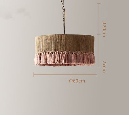 Bohemian Twine Tassel Chandelier – Vintage Rope Pendant (Ø30–60 cm) – Duvencioglu