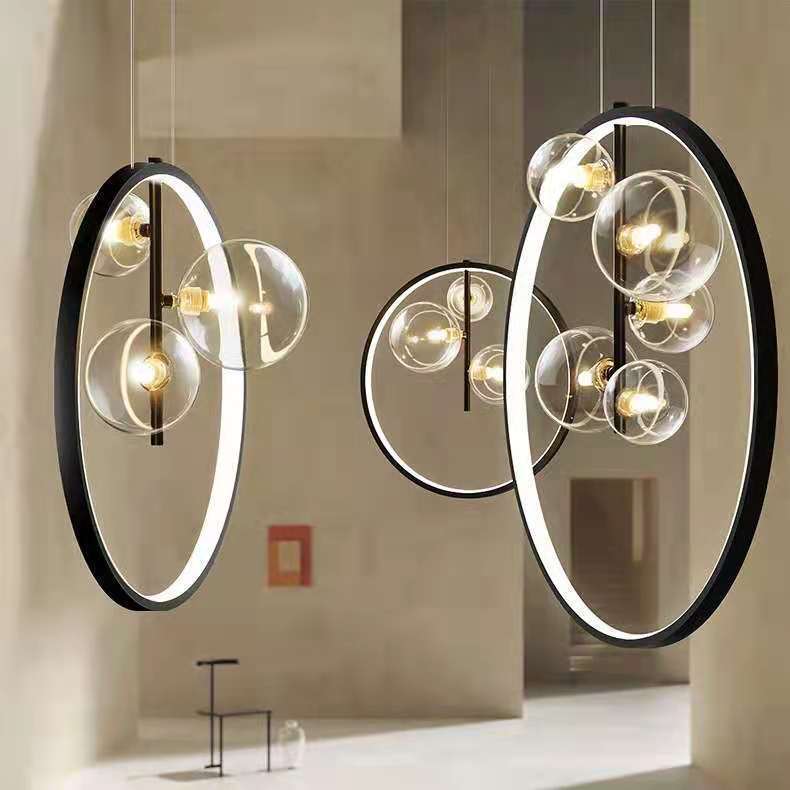 Modern Glass Bubble Chandelier – LED Pendant for Staircases & Bedrooms – Duvencioglu