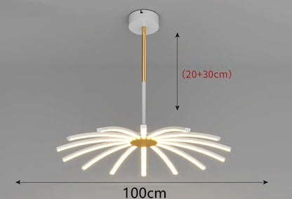 Iron-Art LED Chandelier – Remote & Voice-Control Pendant (10–15 Heads) – Duvencioglu