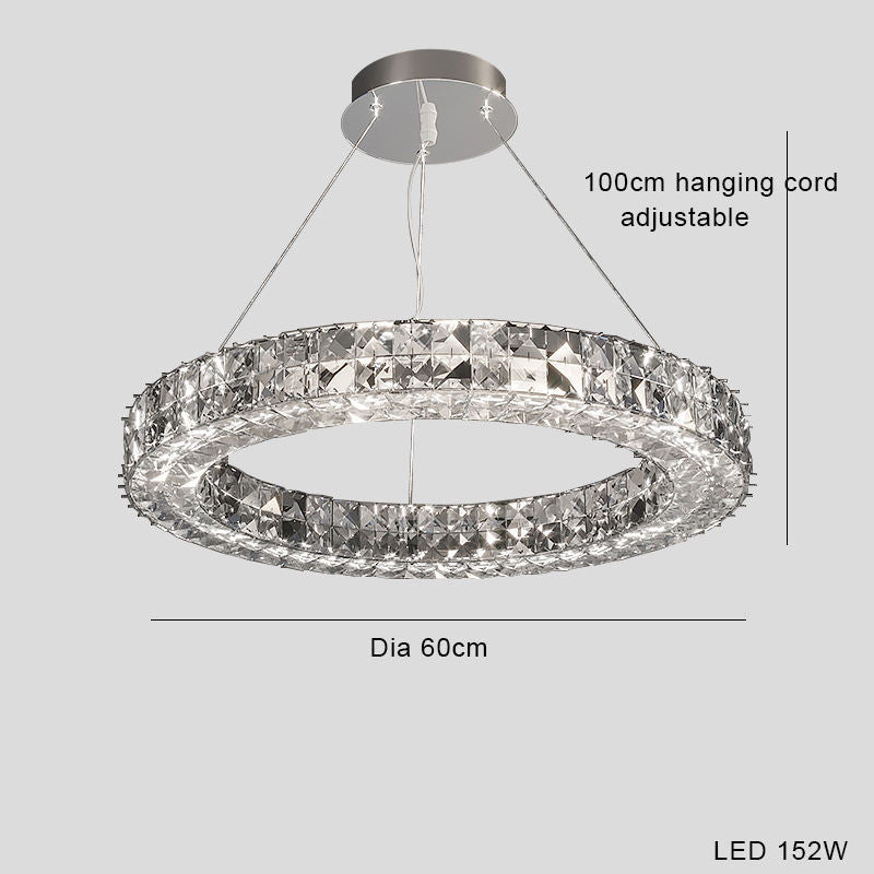 Light-Luxury Crystal LED Chandelier – 800 mm Push-Button Pendant (YSL-5994) – Duvencioglu