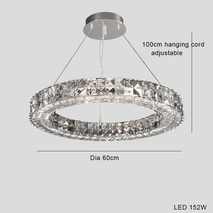 Light-Luxury Crystal LED Chandelier – 800 mm Push-Button Pendant (YSL-5994) – Duvencioglu