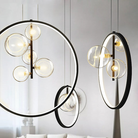 Nordic Bubble-Globe LED Chandelier – Single, 3-Head & 5-Head Pendant – Duvencioglu