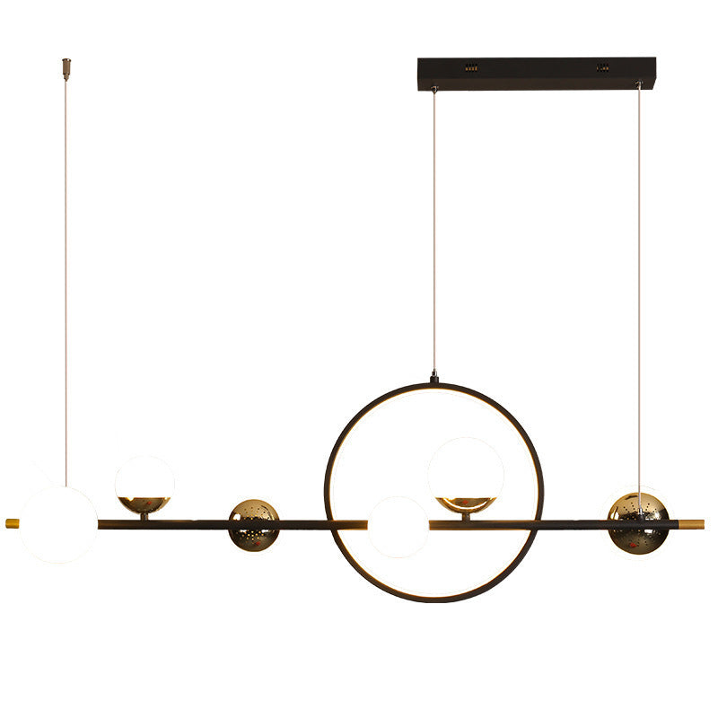 Nordic Linear 6-Light LED Chandelier – 112×27 cm Modern Pendant – Duvencioglu