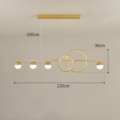 Nordic Rectangular LED Chandelier – Black & Gold 80/95/120 cm Pendant – Duvencioglu