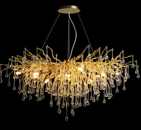 YST01 Postmodern Luxury Water-Drop Crystal LED Chandelier – 600 mm Pendant – Duvencioglu