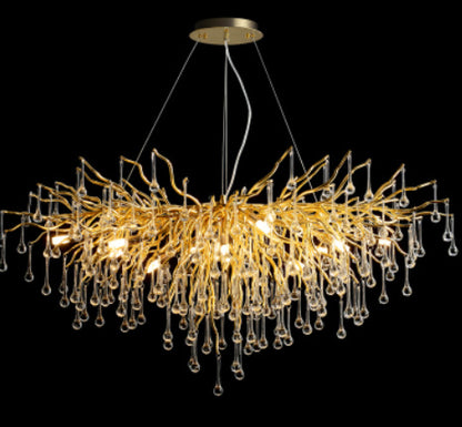 YST01 Postmodern Luxury Water-Drop Crystal LED Chandelier – 600 mm Pendant – Duvencioglu