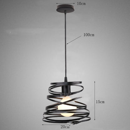 Post-Modern Iron Art Chandelier – Single-Head LED Pendant for Café & Bar – Duvencioglu