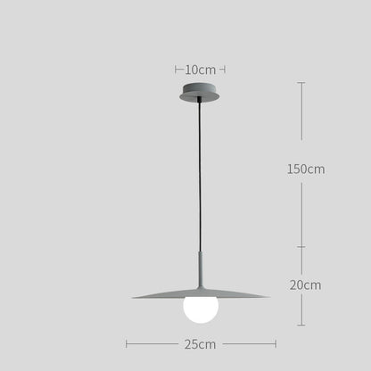 Minimalist Straw-Hat Dining Chandelier – Single-Head Iron Pendant – Duvencioglu