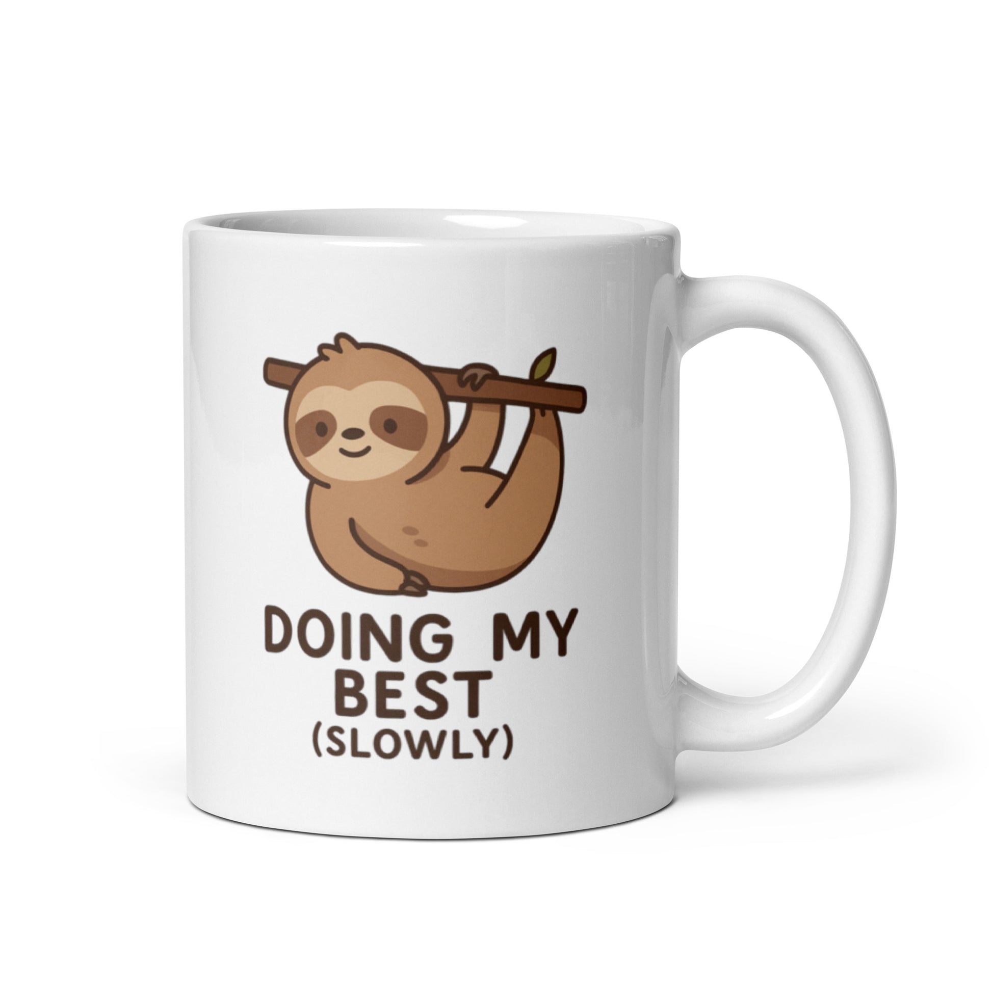Slow Sloth Mug – Doing My Best (Slowly) Cute Animal Quote Cup – Duvencioglu