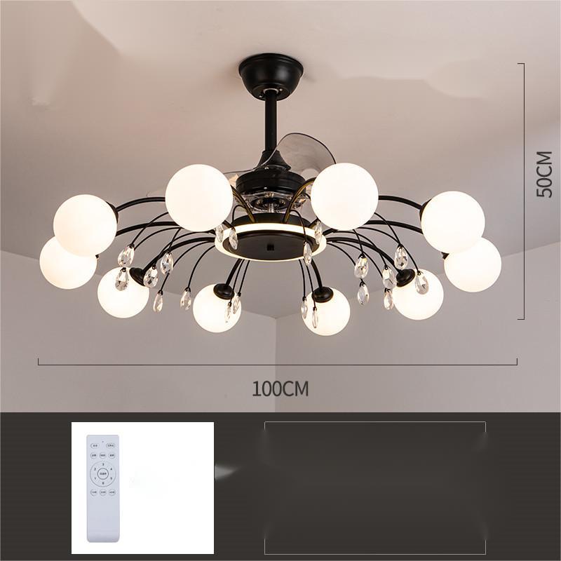 Creative Ceiling Fan Chandelier – 8/10-Head Tri-Color LED Pendant – Duvencioglu