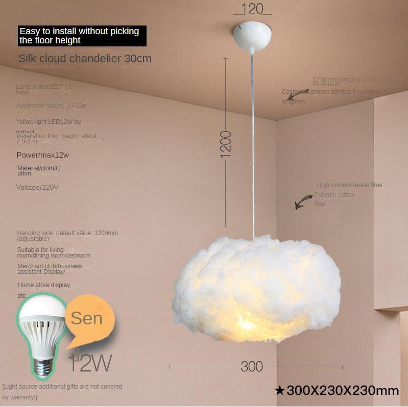 Modern Cotton-Cloud LED Chandelier – Creative Kids & Retail Pendant – Duvencioglu