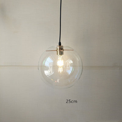 Nordic Postmodern Transparent Glass Chandelier – Ø15/20/25 cm Pendant (E26/E27) – Duvencioglu
