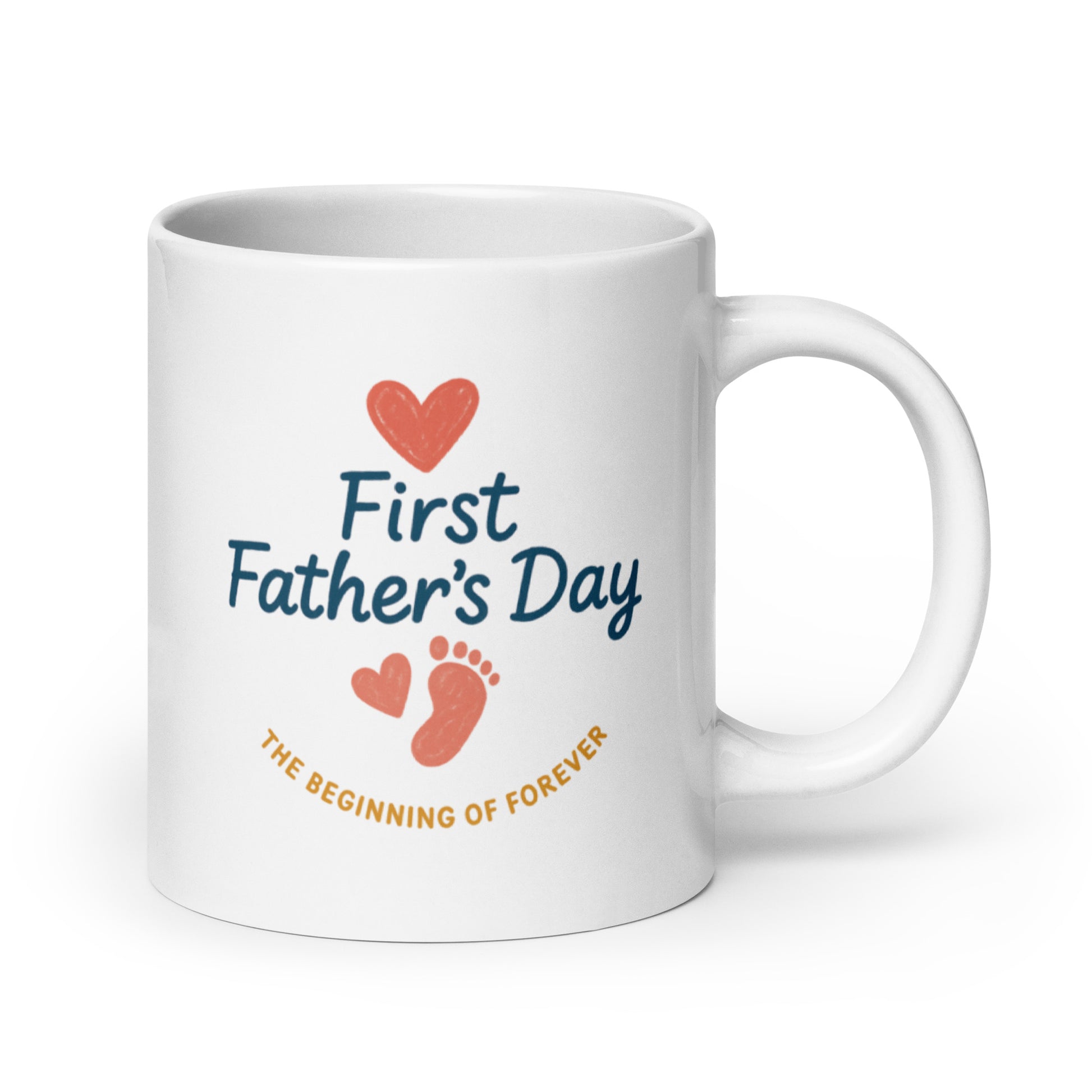 First Father&#39;s Day Mug – The Beginning of Forever Design – New Dad Gift – Cute and Sentimental Coffee Cup – Baby and Dad Present – Duvencioglu