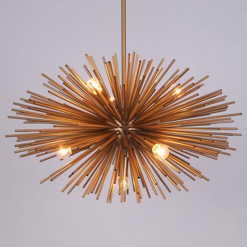 Modern Geometric Sea Urchin Chandelier – Iron Dandelion & Hedgehog Ball Pendan – Duvencioglu