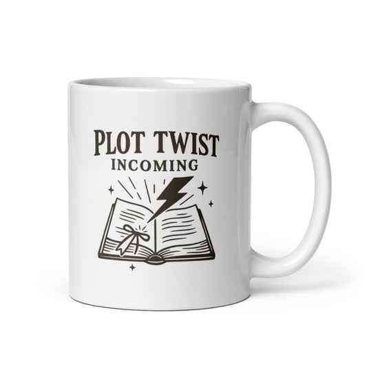 Plot Twist Incoming Mug – Literary Reader Surprise Cup, Funny Book Lover Gift-Duvencioglu