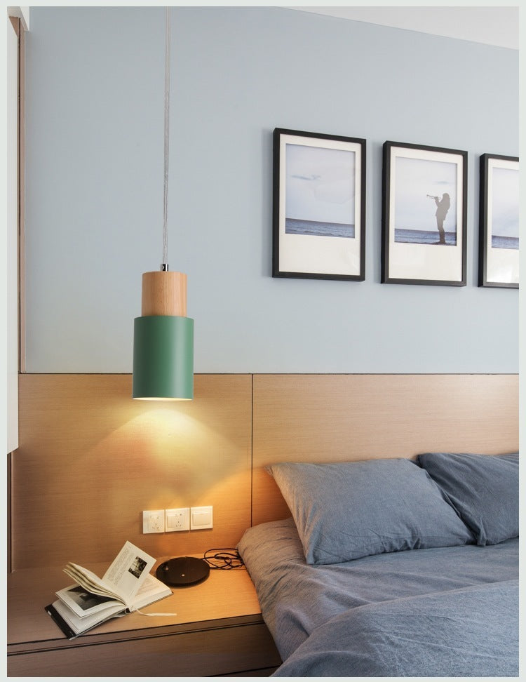 Macaron Iron LED Bedside Chandelier – Modern Minimalist Pendant – Duvencioglu