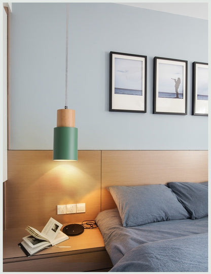 Macaron Iron LED Bedside Chandelier – Modern Minimalist Pendant – Duvencioglu
